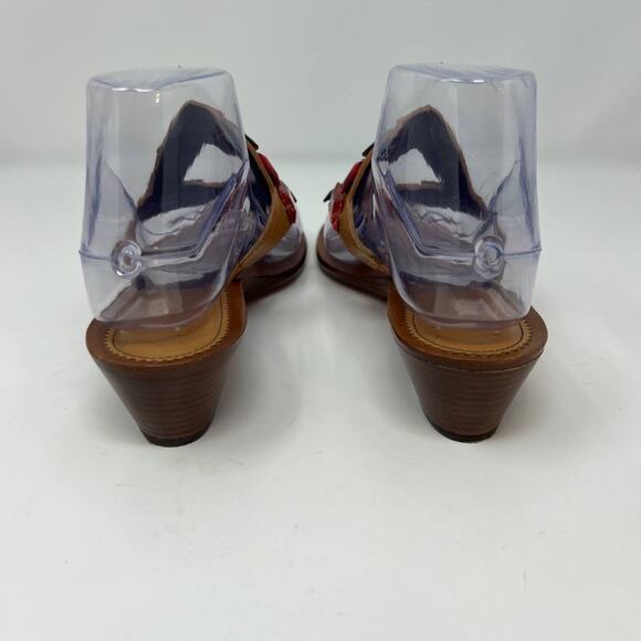 Cole Haan Women's Heeled Flip Flop Leather Sandals Size 7.5B Crystals - Picture 8 of 13